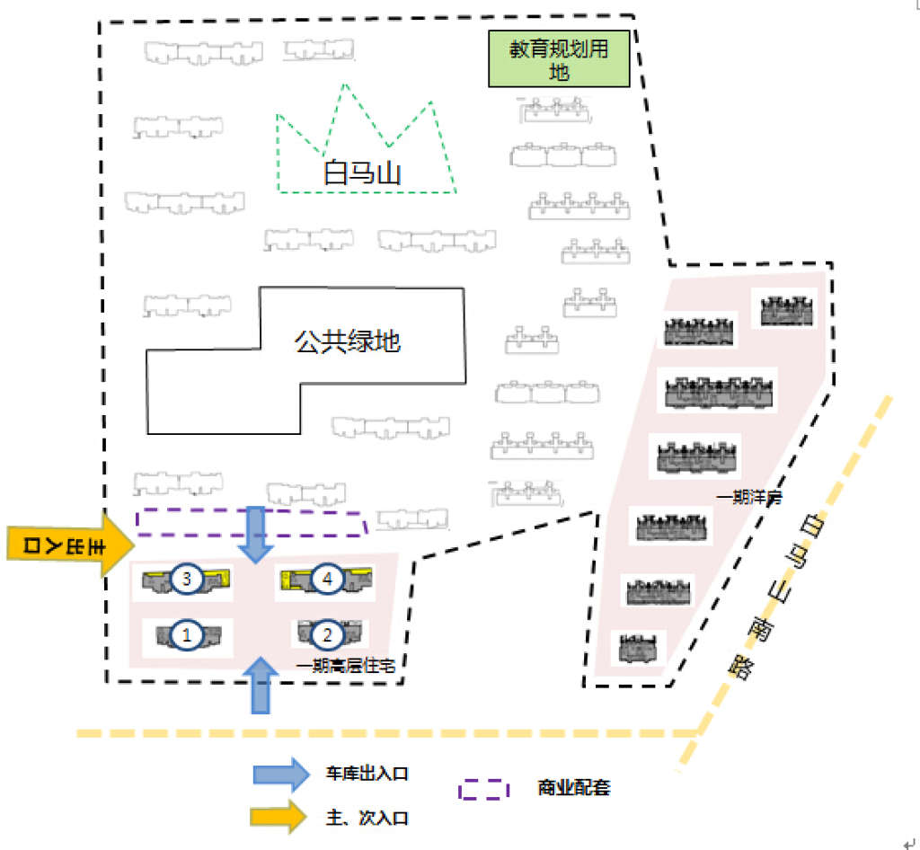 济南世茂原山首府社区不利因素分布图